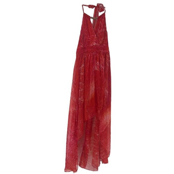 Laundry Shelli Segal Dress Halter Rhinestone High Low Beach Pink Boho Size 8 - Picture 1 of 11